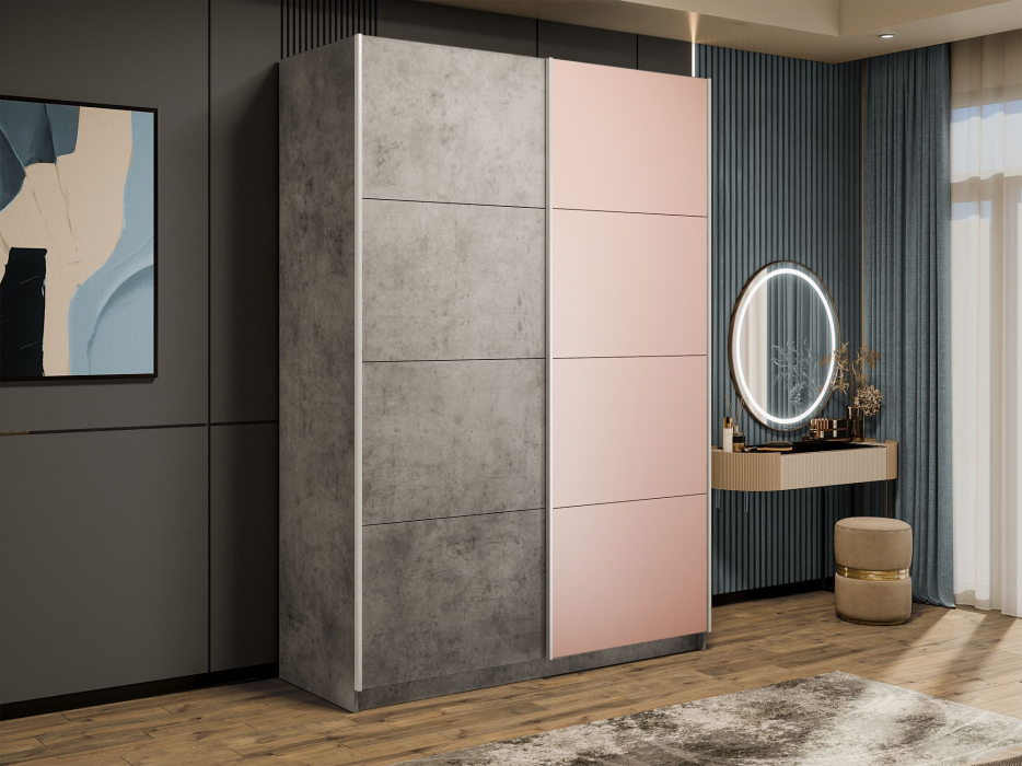 Шкафы-купе 2-х дверные, Шкаф-купе Прайм 2-х дверный ДСП/Стекло пудра/Доводчики 120х57х230