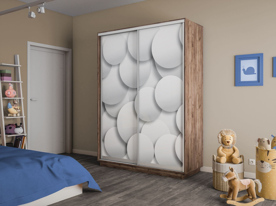 Шкафы-купе 2-х дверные, Шкаф-купе Экспресс 2-х дверный Фотопечать Шары Стекла 140х60х240