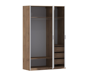 Шкаф трехдверный Макс 1500 мм, вариант №4 (ЛДСП, корпус дуб вотан)