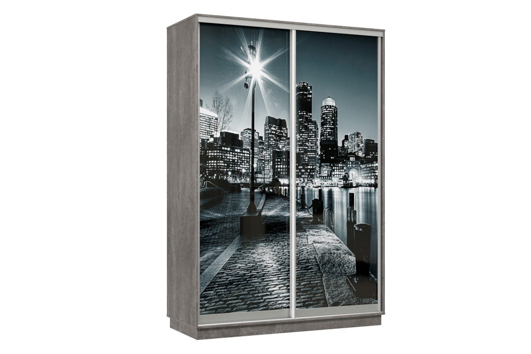 Шкафы-купе 2-х дверные, Шкаф-купе Премьер Лайт 02 Мини Ф-1356 двухдверный